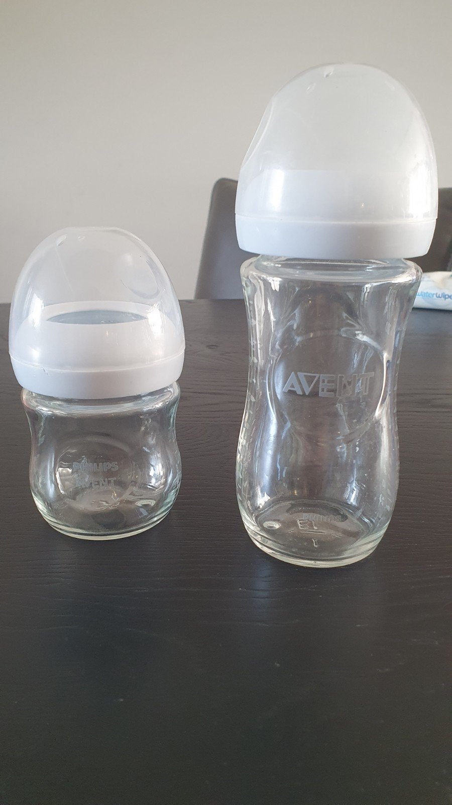 2 Philips Avent glazen babyflessen, Ophalen, Gebruikt, Philips Avent, Babyfles