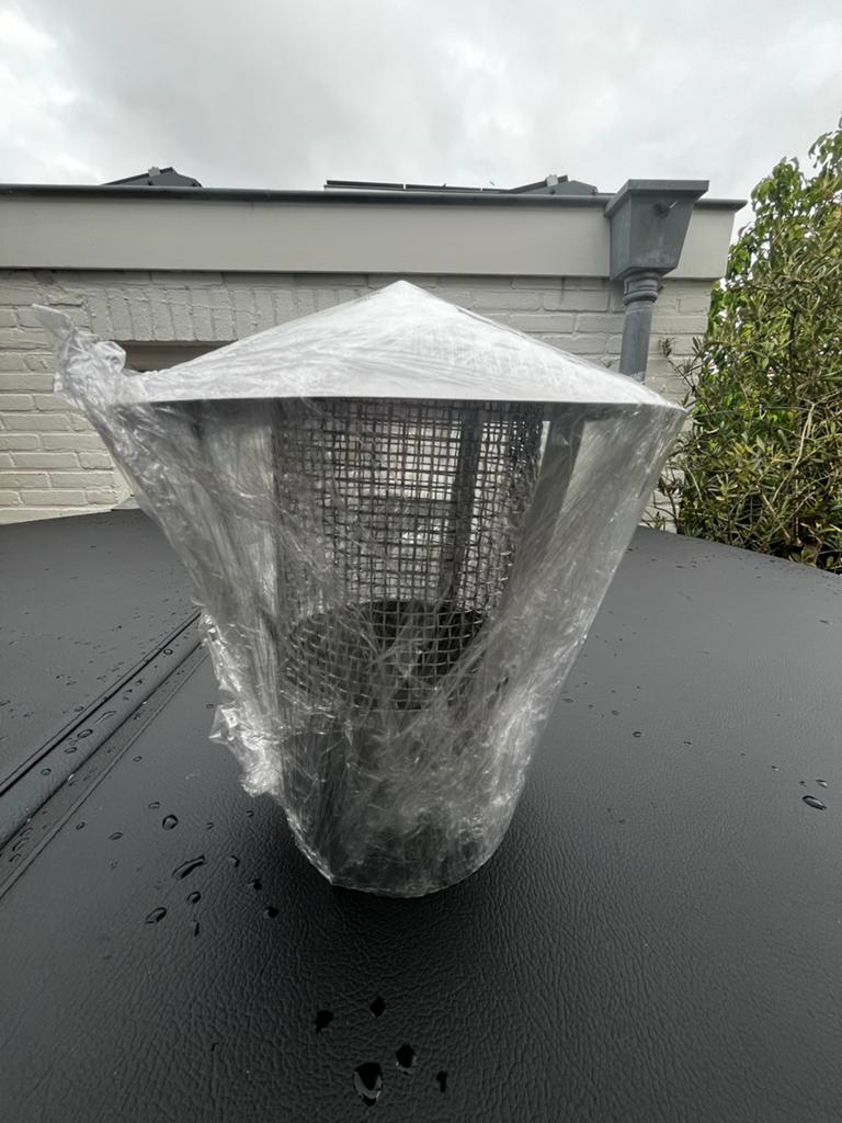 RVS 316 vonkenvanger met regenkap 12cm diameter, Tuin en Terras, Ophalen of Verzenden, Nieuw