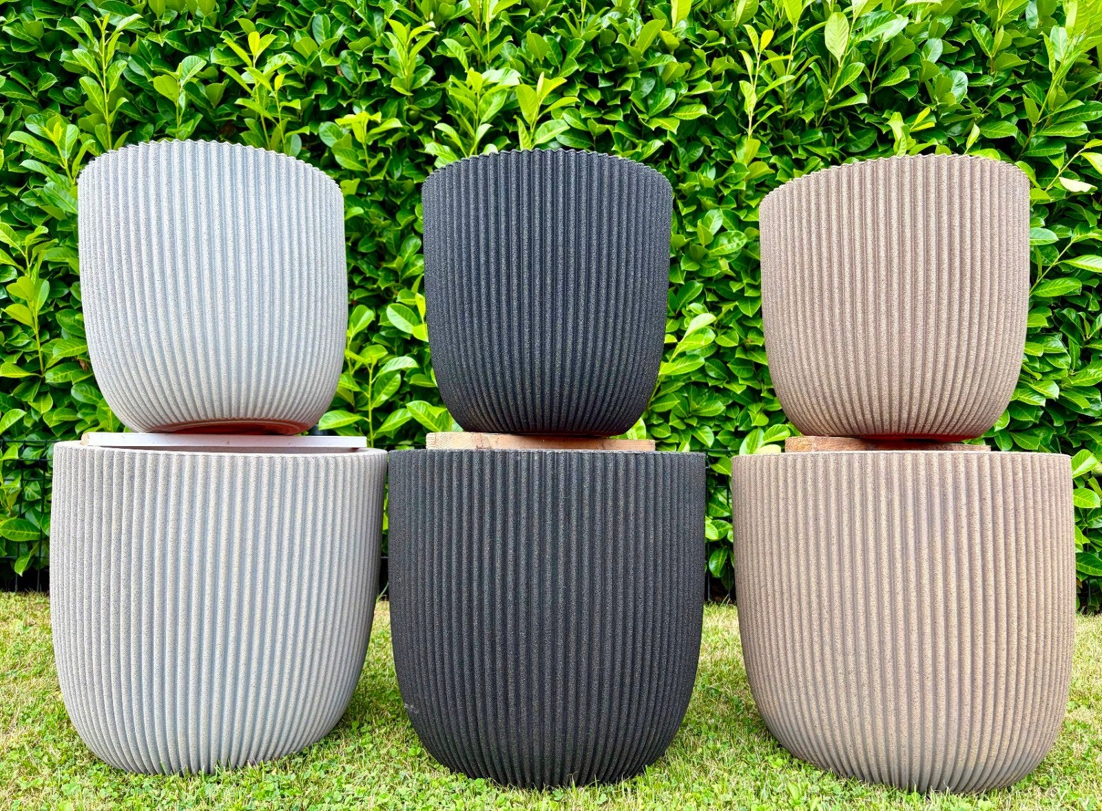 mooie nieuwe sets capi Groove bloempotten, Tuin en Terras, Kunststof, Capi, Capi, Rond
