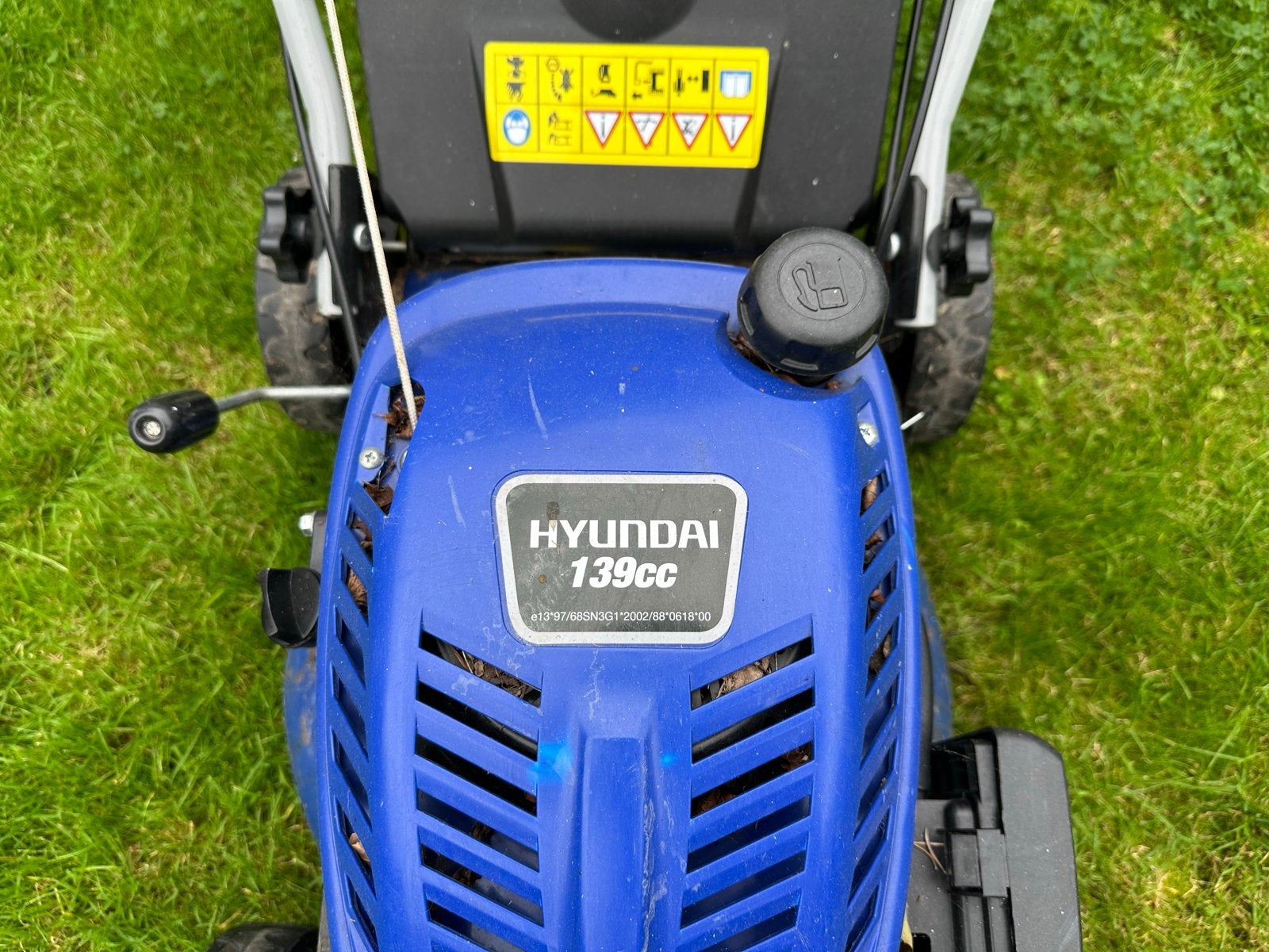 Hyundai grasmaaier motor (139cc) - perfect voor de doe-het-z, Tuin en Terras, Ophalen of Verzenden, Gebruikt, Benzine-grasmaaier