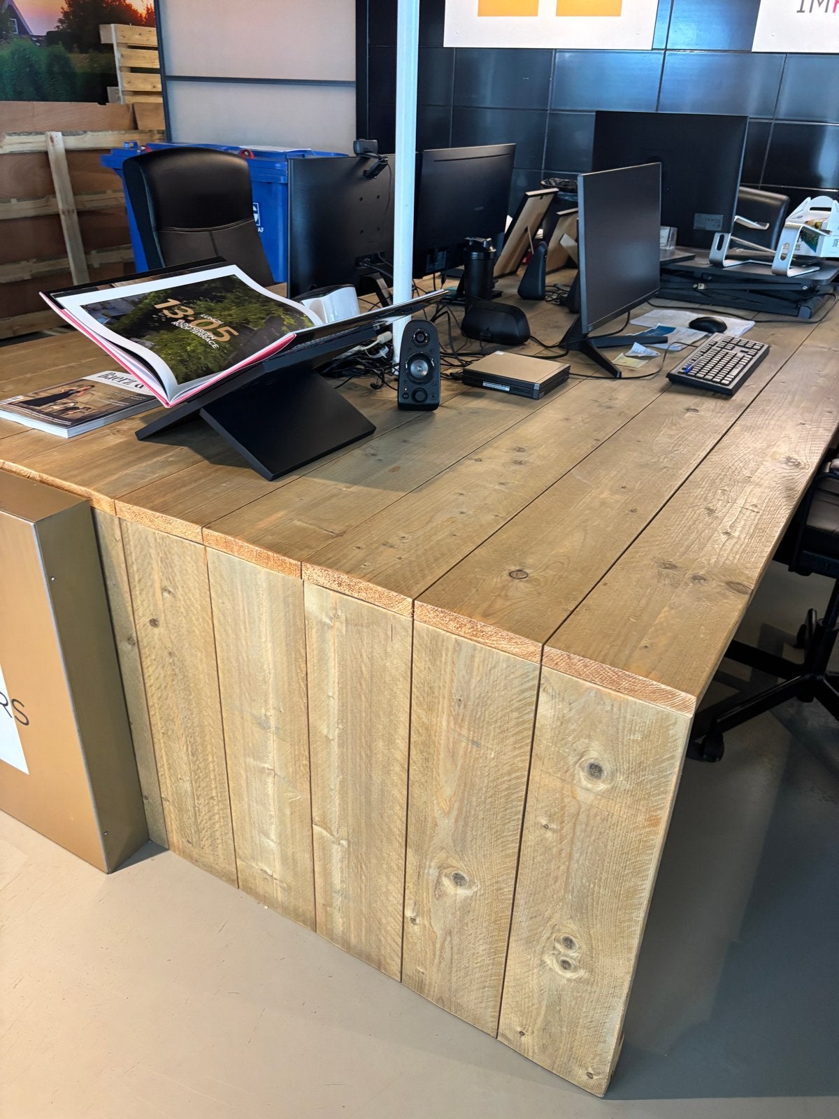 JORG Bureau Steigerhout 180x270 cm - Industrieel Design, Ophalen, Gebruikt, Hout, Bruin