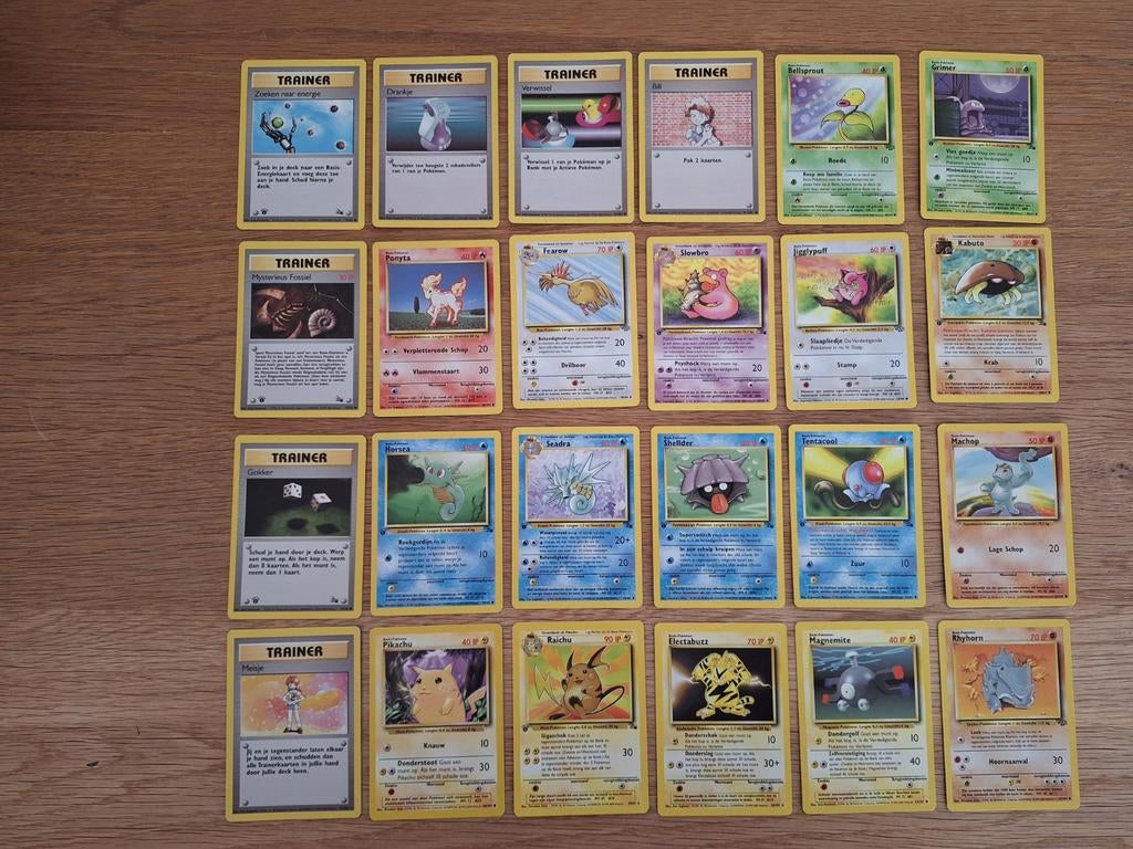 Nlse Base, Jungle, Fossil Pokemon kaarten, Ophalen of Verzenden, Zo goed als nieuw, Meerdere kaarten