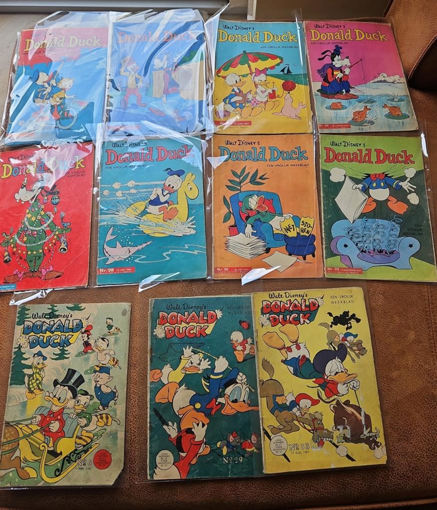 Oude Donald Ducks jaren 50/60 – vintage stripbladen, Ophalen of Verzenden, 1960 tot 1980, Tijdschrift