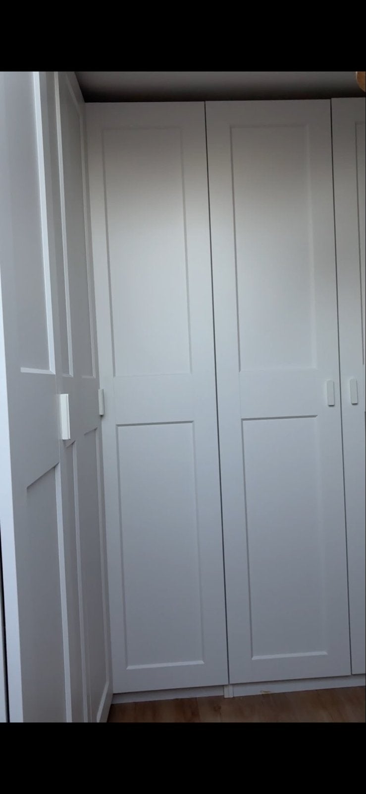 5 witte IKEA Pax kastdeuren 229cm hoog met handgrepen, Ophalen, 100 tot 150 cm, 200 cm of meer, Met deur(en)