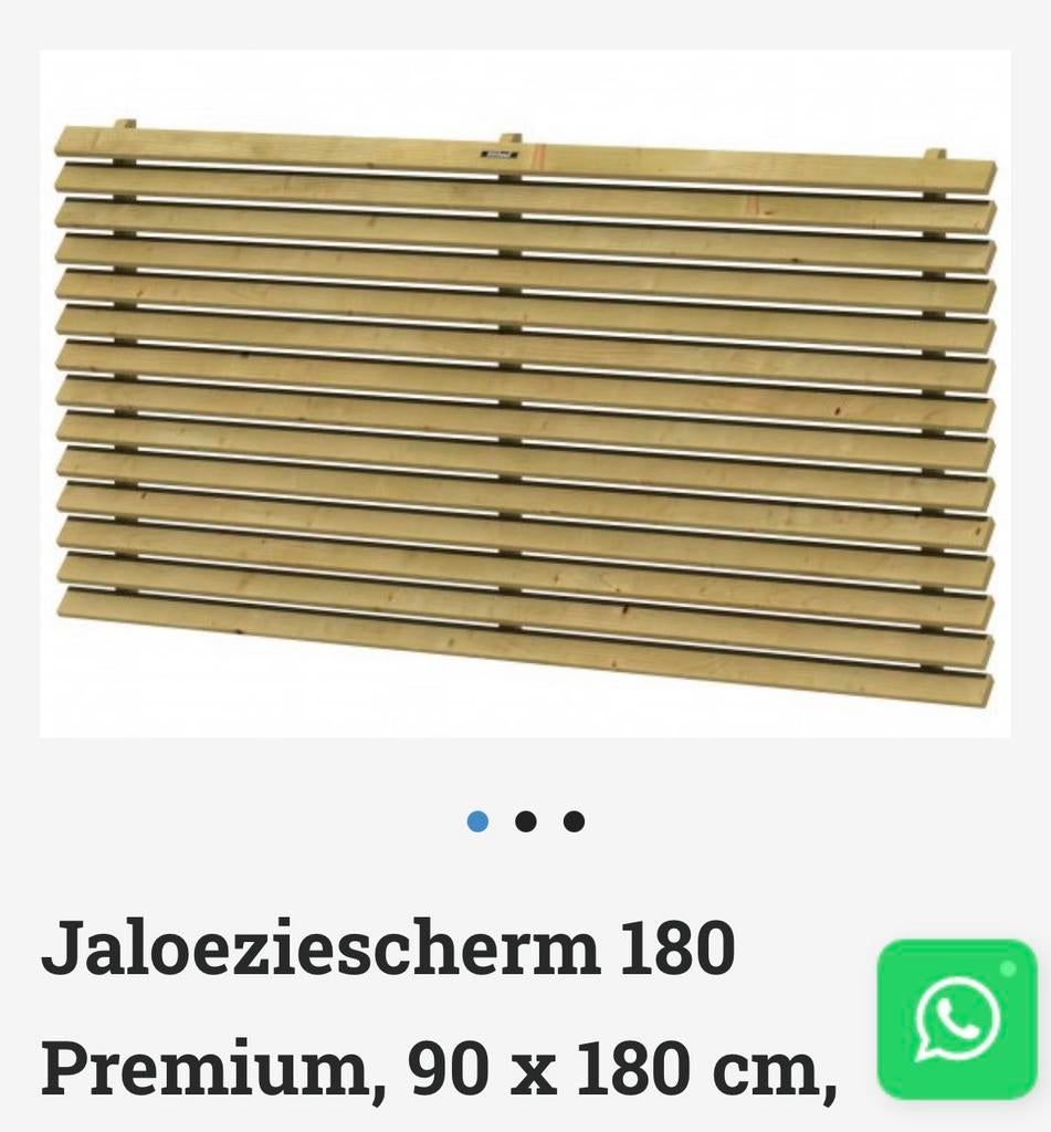 6x Tuin hek jaloeziescherm 90x180 € 50,-, Ophalen, Zo goed als nieuw, Hout, Tuinhek