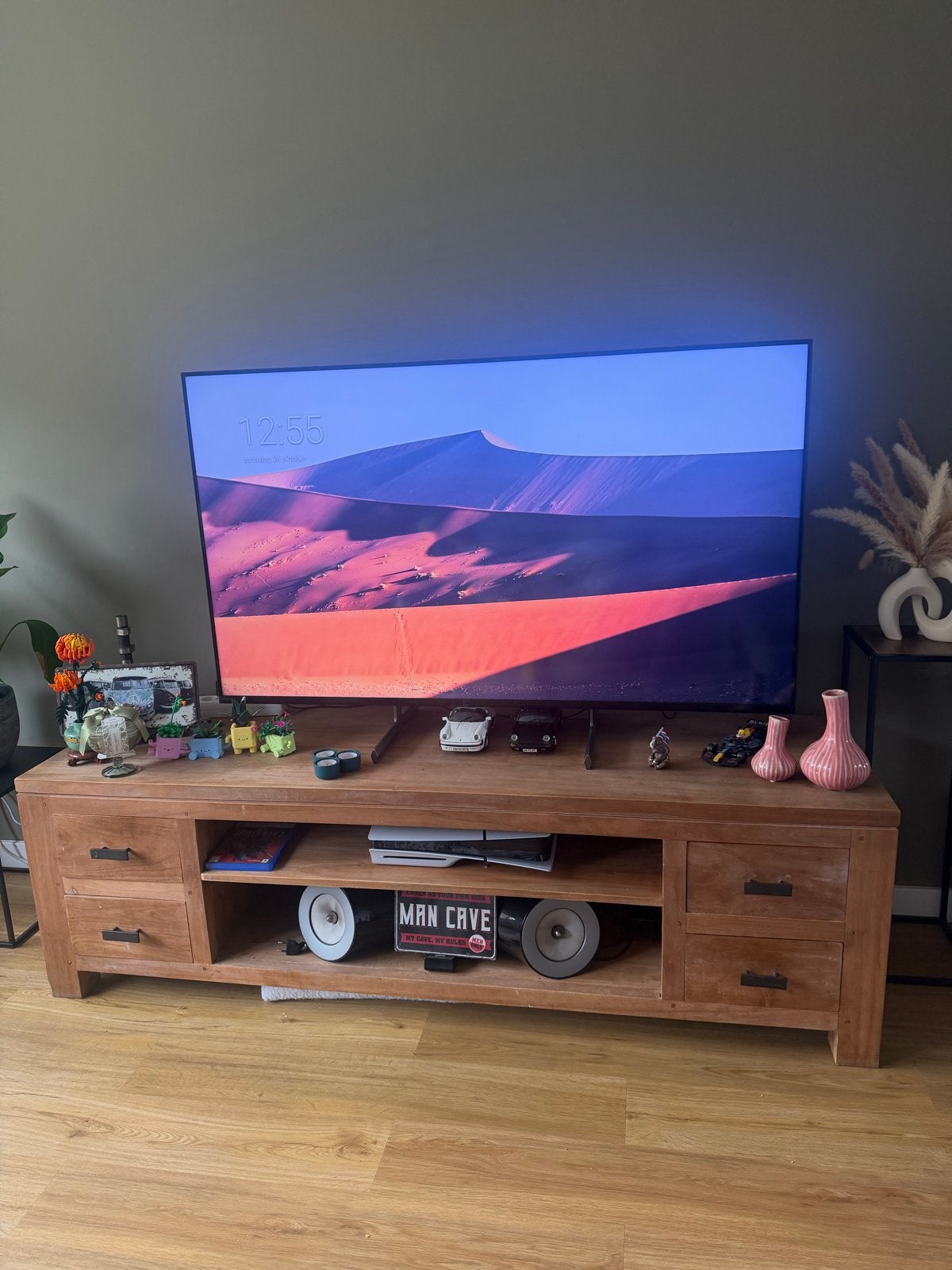 Houten tv-meubel met opbergruimte, Ophalen, Gebruikt, 150 tot 200 cm, Minder dan 100 cm