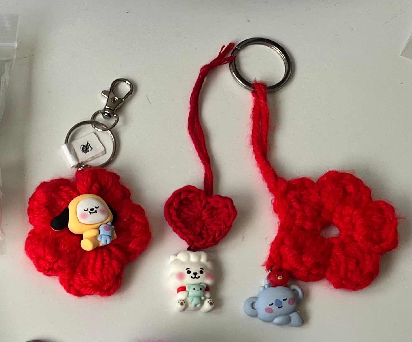 BT21 BTS Handgemaakte BT21 gehaakte sleutelhangers, Verzenden, Zo goed als nieuw