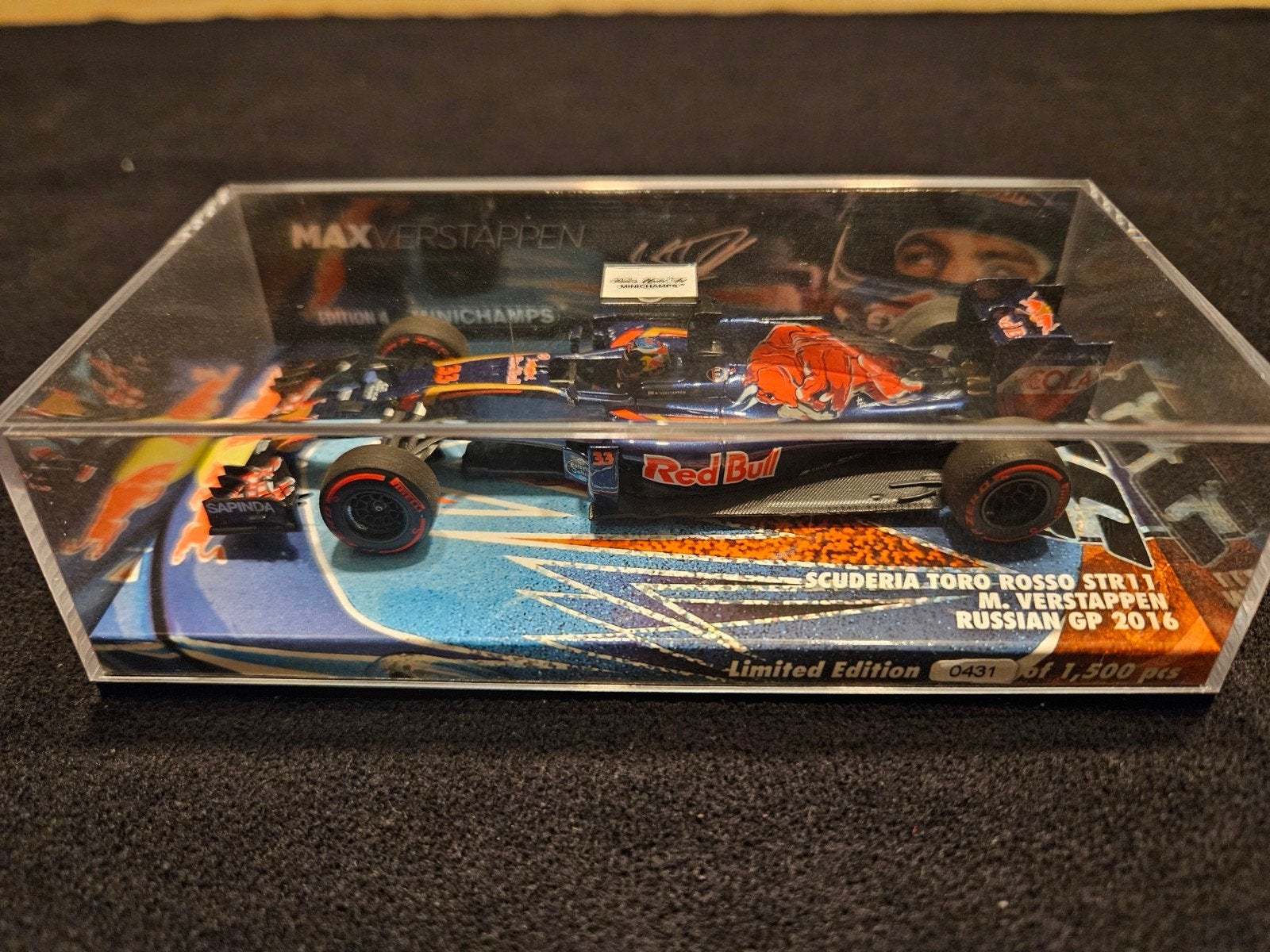 Max Verstappen 2015-25 Minichamps Spark Red Bull Toro Rosso, Ophalen of Verzenden, Zo goed als nieuw, Auto, Overige merken