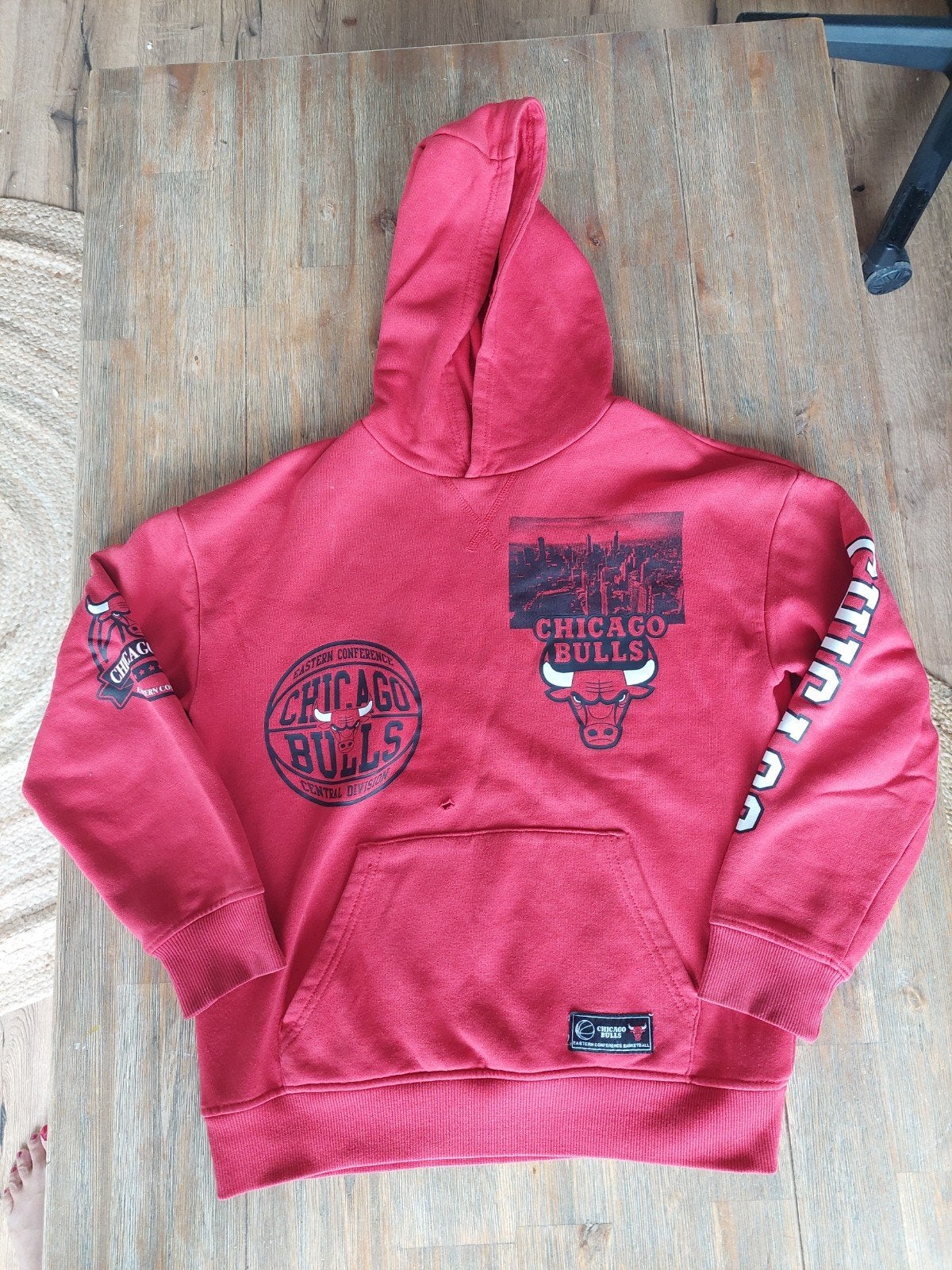 Rode Chicago Bulls hoodie met print, Ophalen of Verzenden, Gedragen, Chicago Bulls
