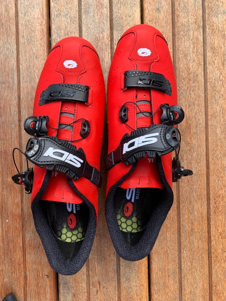 SIDI ERGO 5 CARBON COMPOSITE WIELRENSCHOENEN MAT ROOD/ZWART, Heren, Schoenen, Overige maten, Ophalen of Verzenden