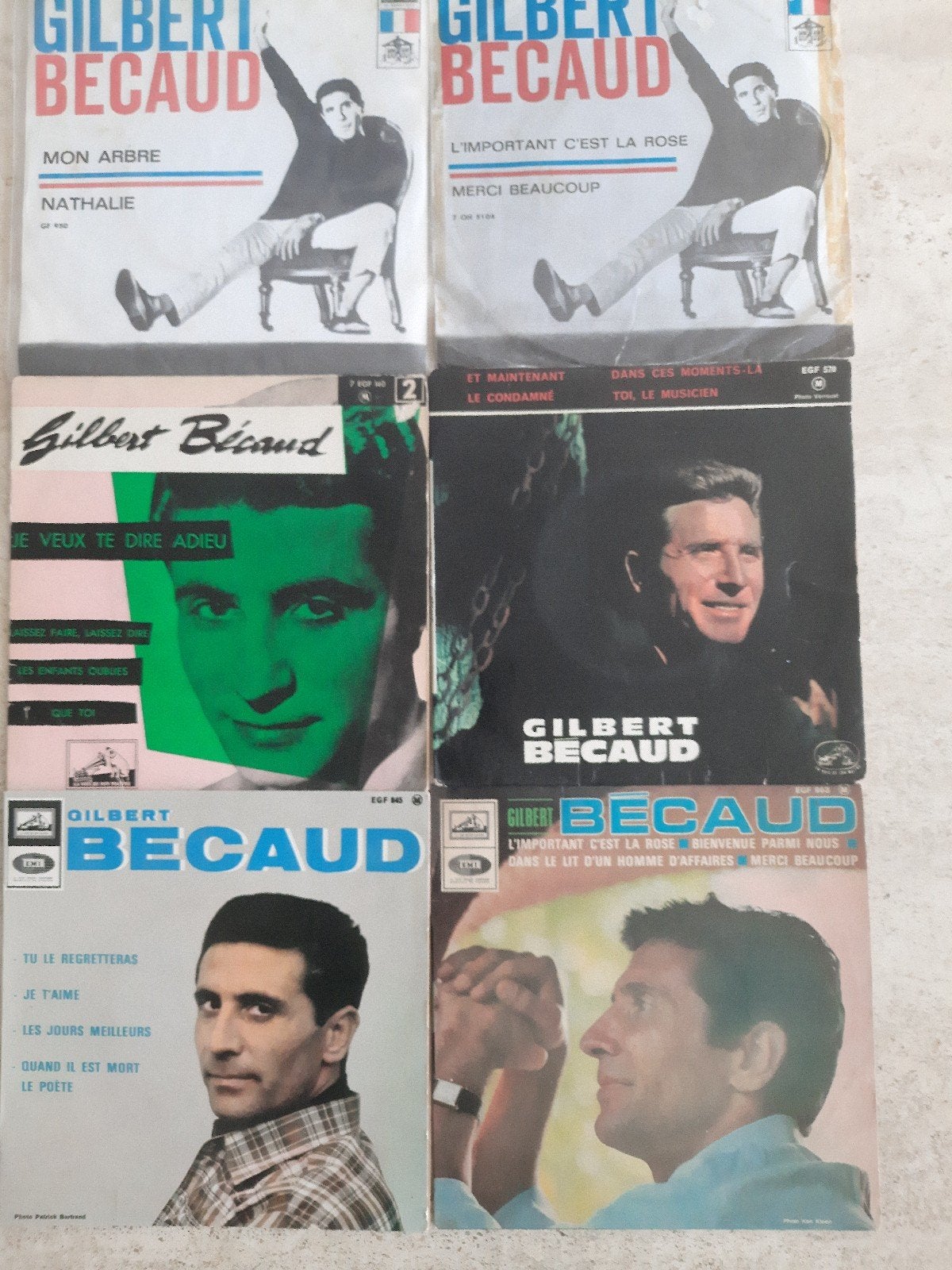 23x vinyl singels van Gilbert Becaud, Ophalen of Verzenden, Zo goed als nieuw, Pop