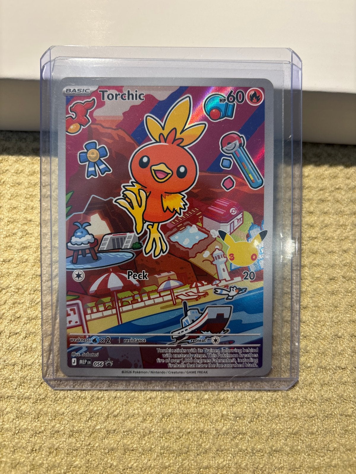 Pokémon Kaart Torchic 056 - Zo goed als nieuw, Ophalen of Verzenden, Zo goed als nieuw, Losse kaart
