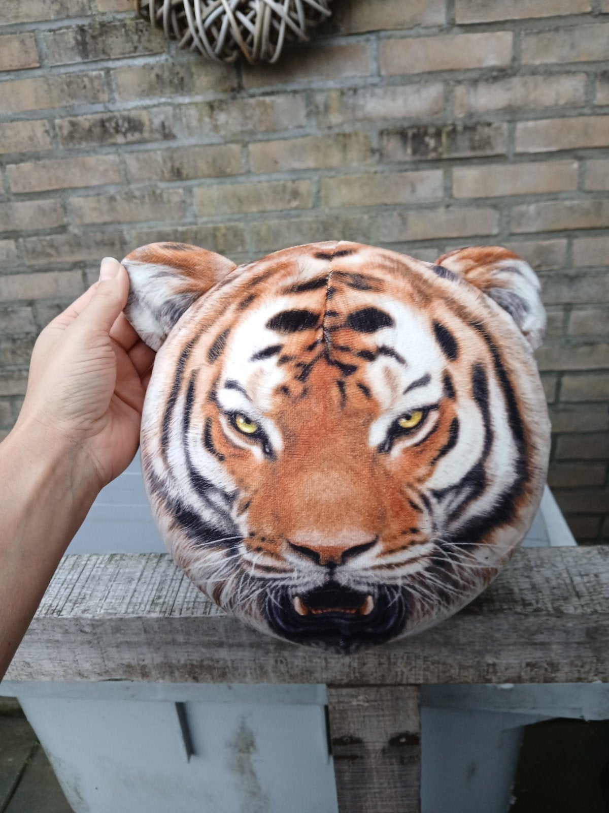 Pluchiez Bouncing Furry Wild Animals Tijger voetbal met stof, Ophalen of Verzenden, Gebruikt