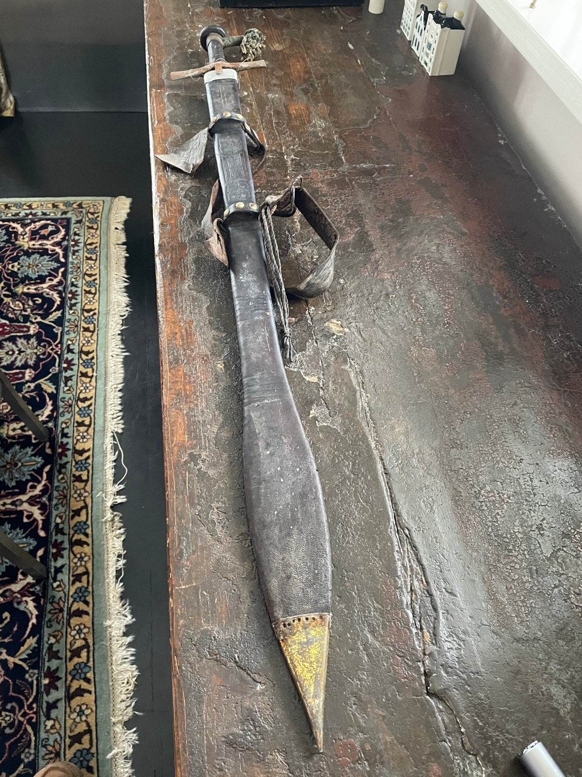 Antieke Kaskara zwaard met Schede - Sudan origineel, Ophalen
