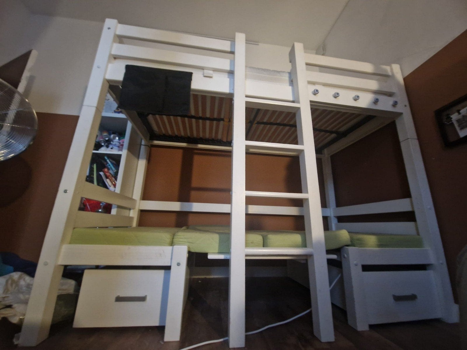 Hoogslaper met bureau en opbergruimte, Ophalen, Gebruikt, Eenpersoons, 200 cm