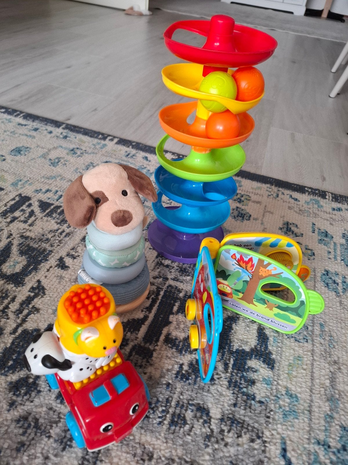 Baby speelgoed set: ballenbaan, stapeltoren, VTech auto, Ophalen, Gebruikt, Overige typen, Met geluid