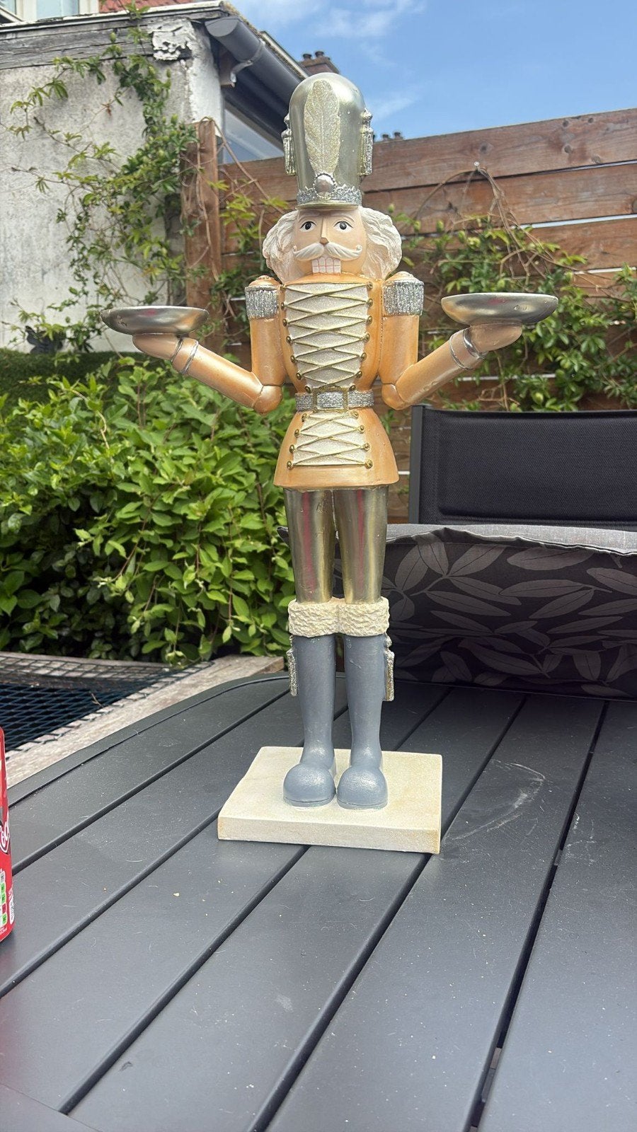 Notenkraker kandelaar, Overige materialen, Gebruikt, 25 tot 50 cm, Grijs