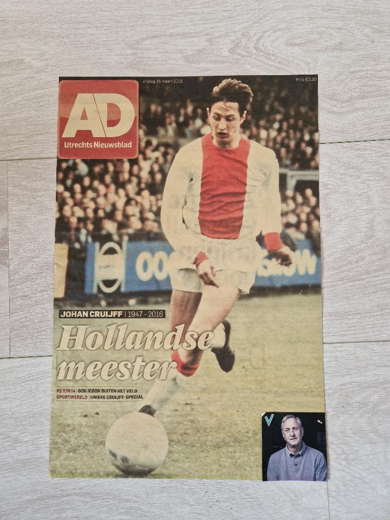 poster  Johan Cruijff    Ajax, Verzamelen, Ophalen of Verzenden, Gebruikt, Ajax, Poster, Plaatje of Sticker