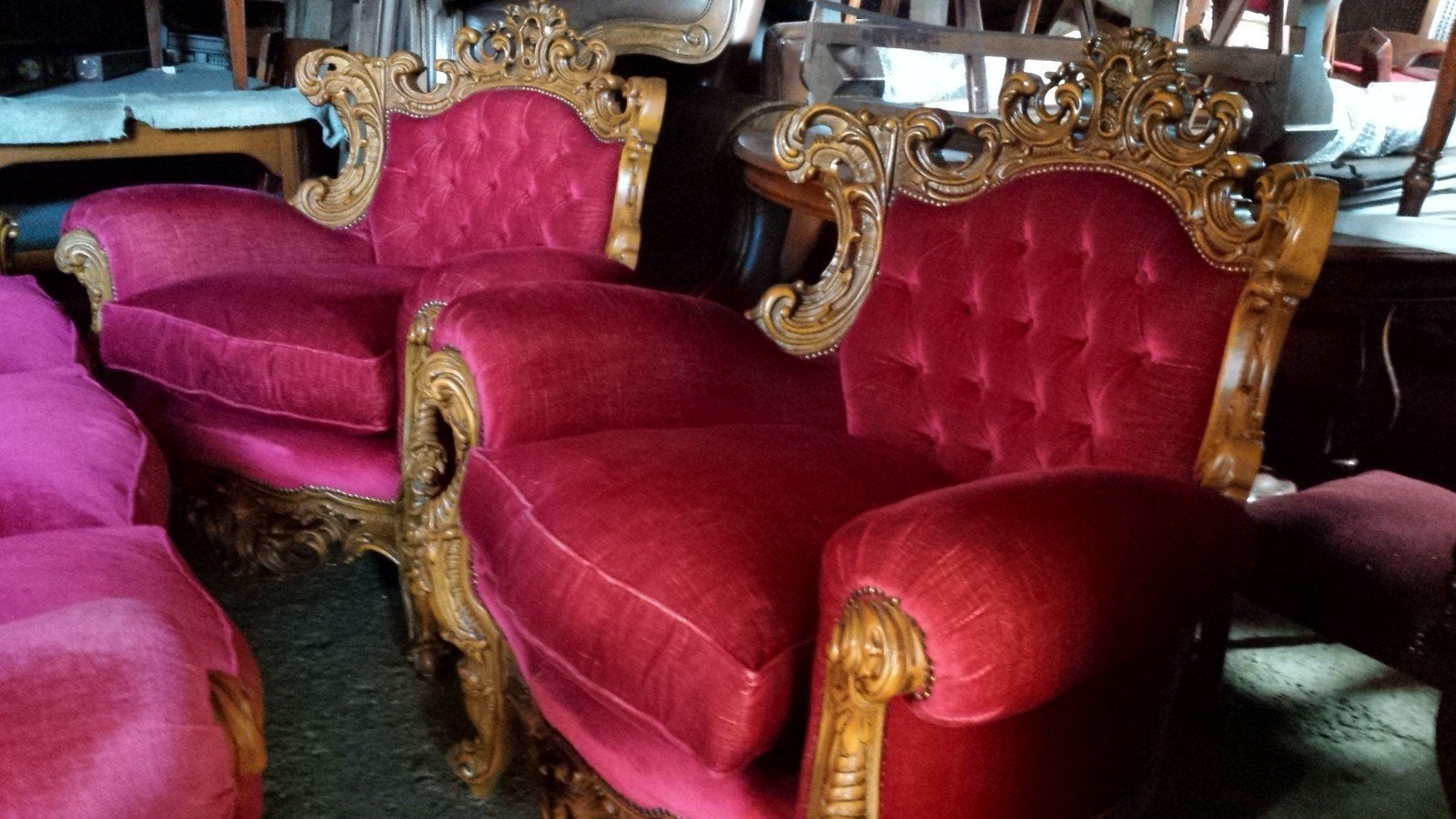 Barok fauteuis met bank, Ophalen