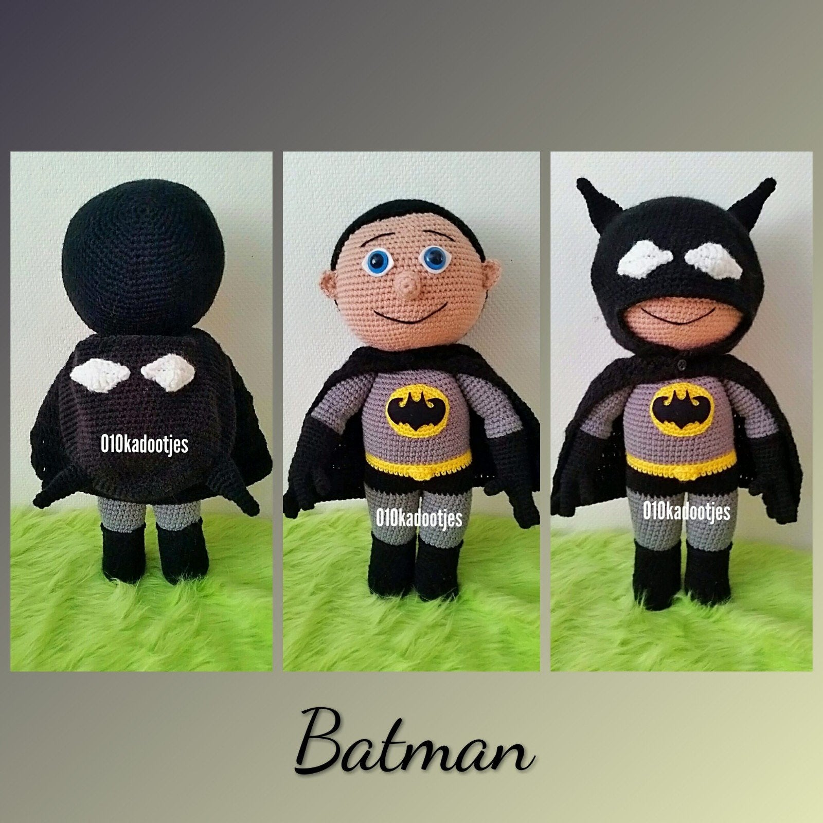 Nieuwe zelfgehaakte knuffel.
Grote batman., Ophalen of Verzenden, Nieuw, Beeldje of Figuurtje