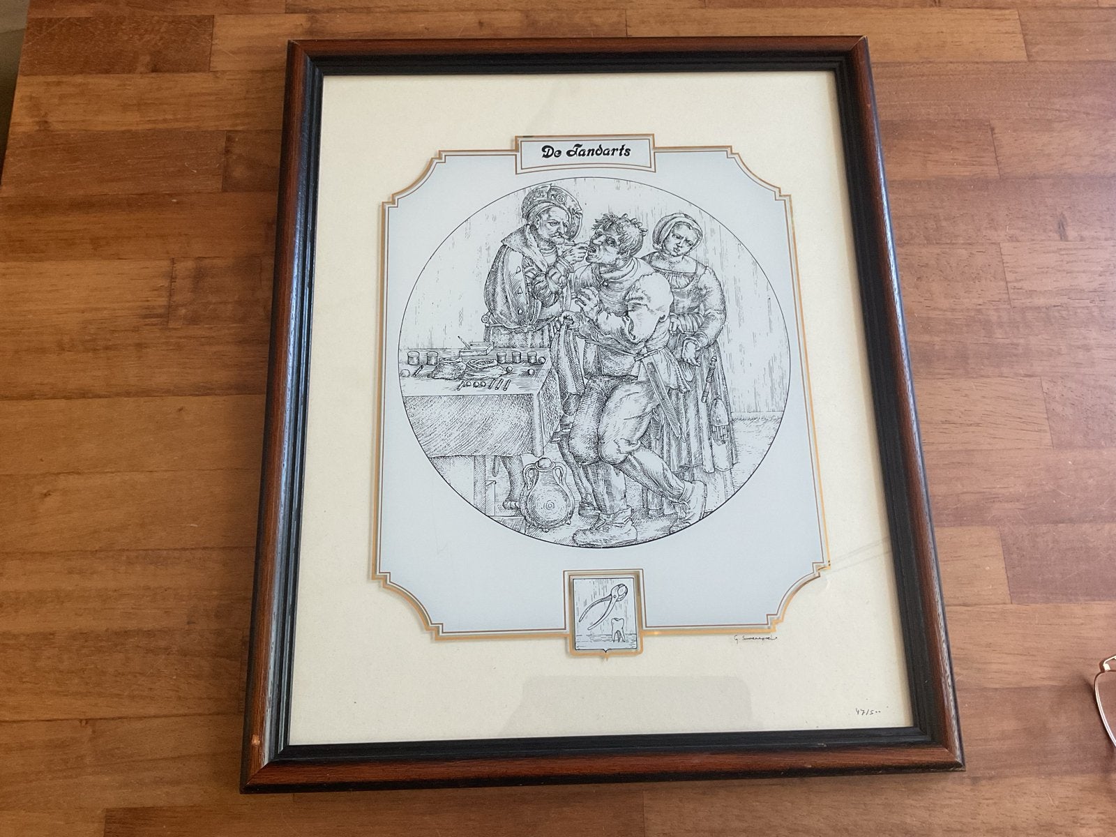 Glasgravure G Swaenepoel De Tandarts, Antiek en Kunst, Ophalen of Verzenden