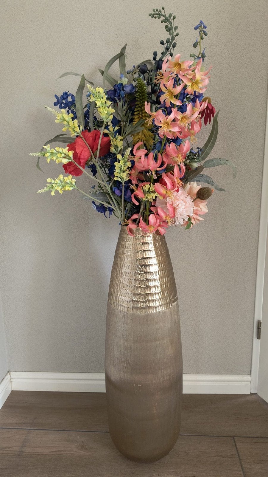Grote Light & Living vaas met kunstbloemen (135 cm), Huis en Inrichting, Ophalen, Overige materialen, Gebruikt, Meerkleurig