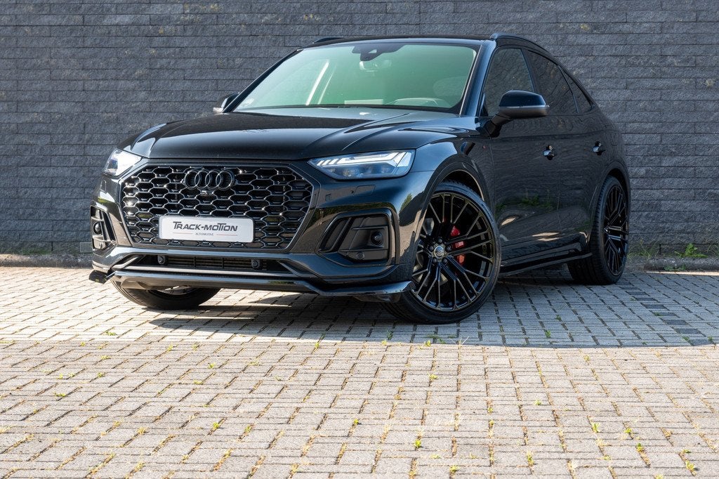 Audi Q5 Sportback 55 TFSI e S Black & Black LUCHTVERING, Auto's, Audi, Automaat, Gebruikt, Zwart, 4 cilinders