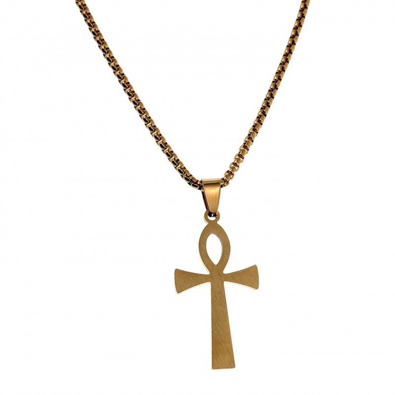 60cm x 3mm Jasseron-ketting + 38mm Egyptische Kruis Hanger, Birgitta-Gracht 33, 6465 EL Kerkrade, Nederland, Verzenden, Nieuw