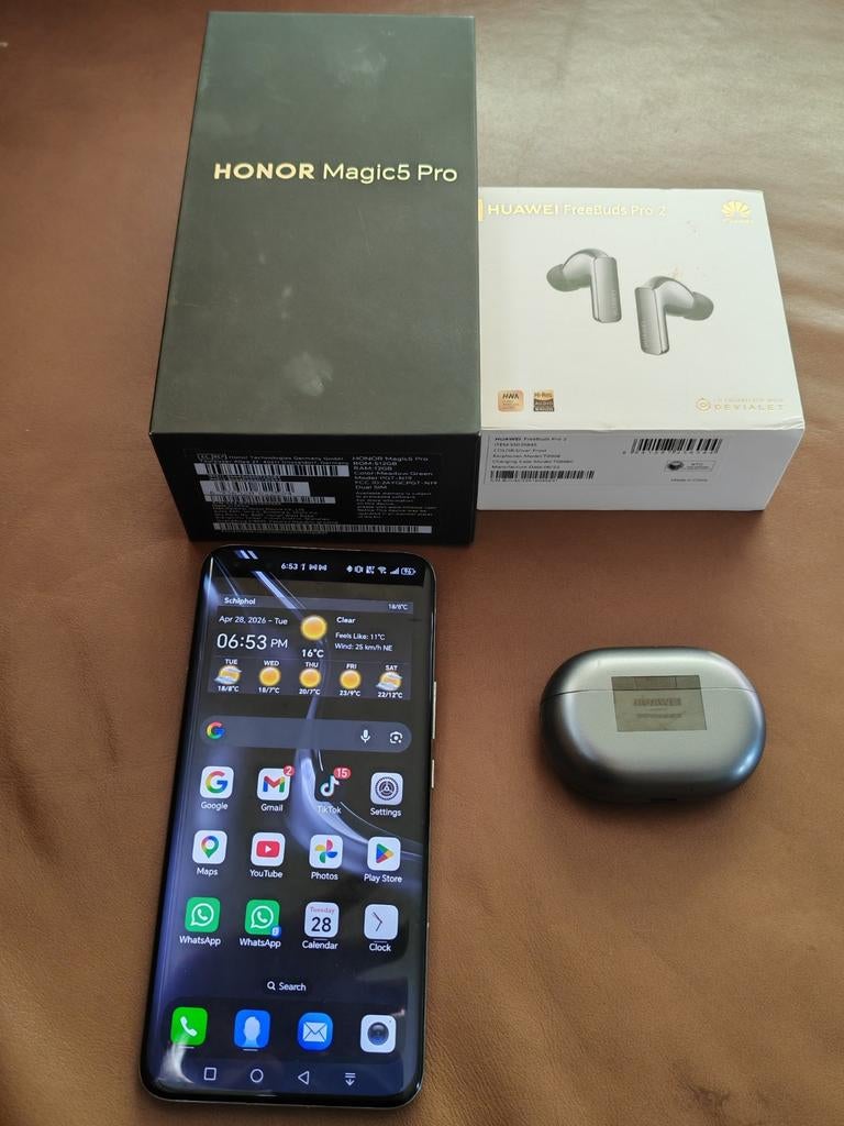 Honor Magic 5 pro + Freebuds pro2, Ophalen, Zo goed als nieuw, Zonder simlock, Zonder abonnement
