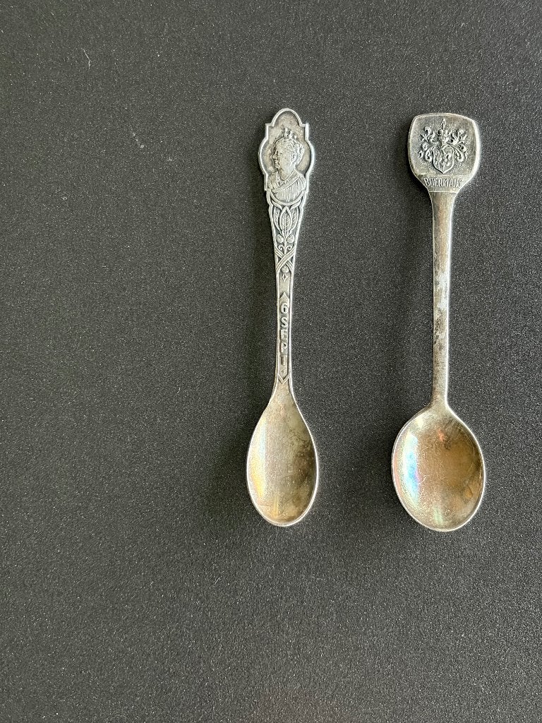 Antieke lepeltjes Set – Wilhelmina Jubileum & Gero Boermans, Ophalen of Verzenden
