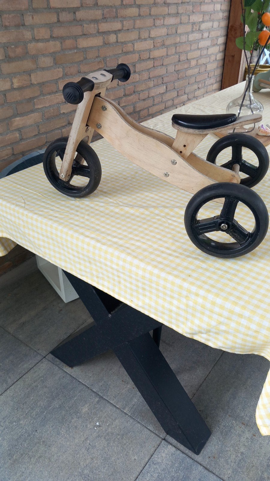 Houten driewiel loopfiets, Ophalen, Gebruikt, Loopfiets