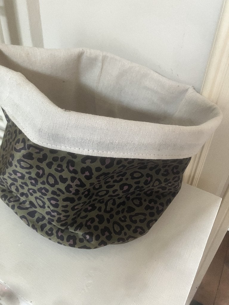 Trendy Stoffen Plantenzak / Opbergmand met Panterprint, Ophalen of Verzenden