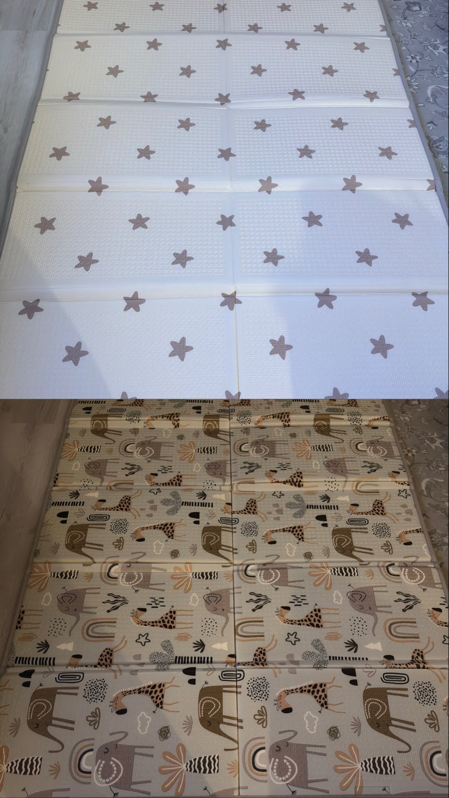 Opvouwbare speelmat/boxkleed met sterren en dierenprint, Ophalen of Verzenden, Gebruikt