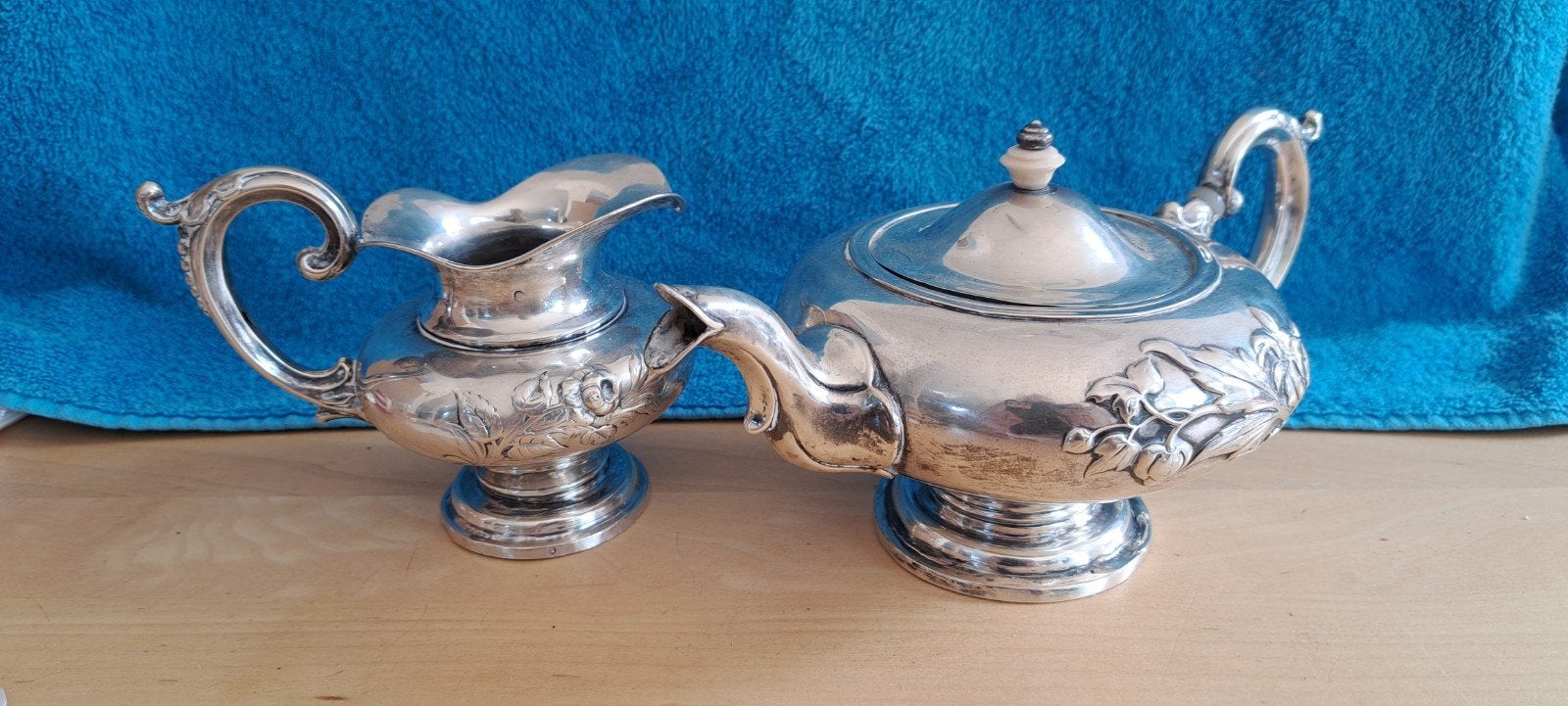 Authentiek Nederlands Zilveren Biedermeier Theeservies, Ophalen, Zilver
