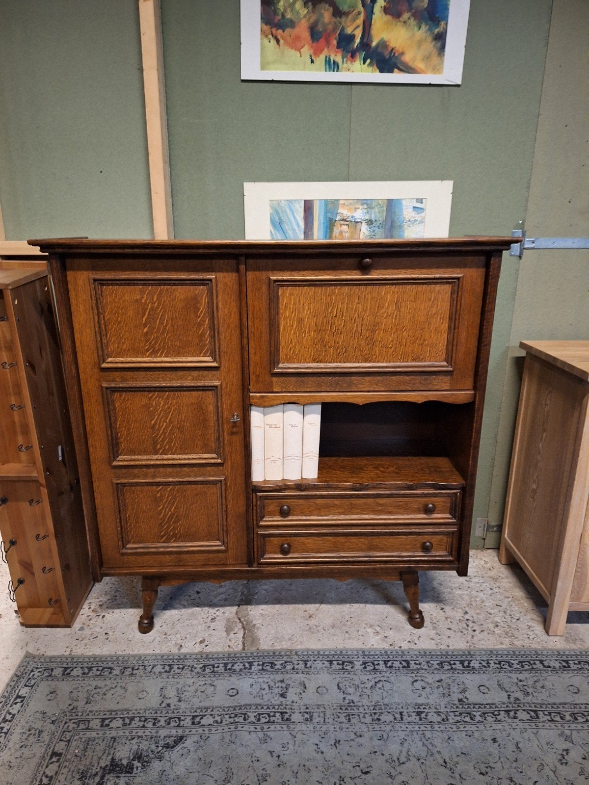 gratis kastje antiek donker eiken kast dressoir, Antiek en Kunst, Ophalen