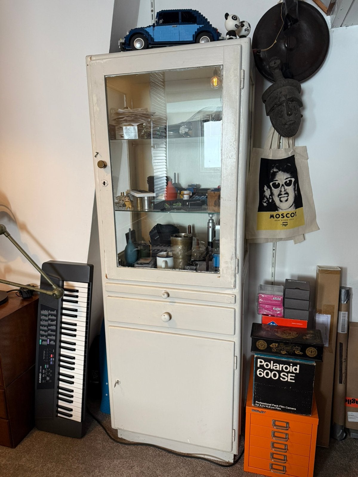 Prachtige Antieke Vintage Houten Apothekerskast  Vitrinekast, Ophalen, 50 tot 100 cm, Zo goed als nieuw, 150 tot 200 cm