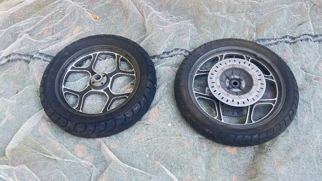 Set wielen van een BMW K 100 RS, Motoren, Ophalen, Gebruikt