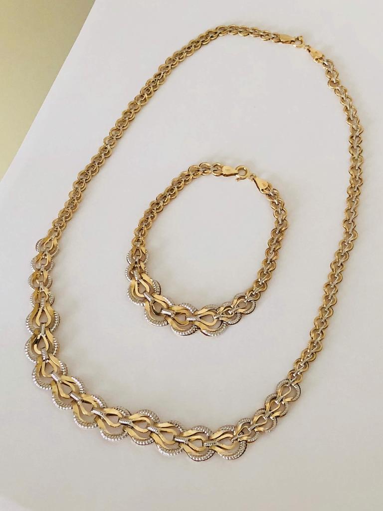 14 karaat(585)gouden set: ketting en armband, Ophalen of Verzenden, Nieuw, Goud, Goud