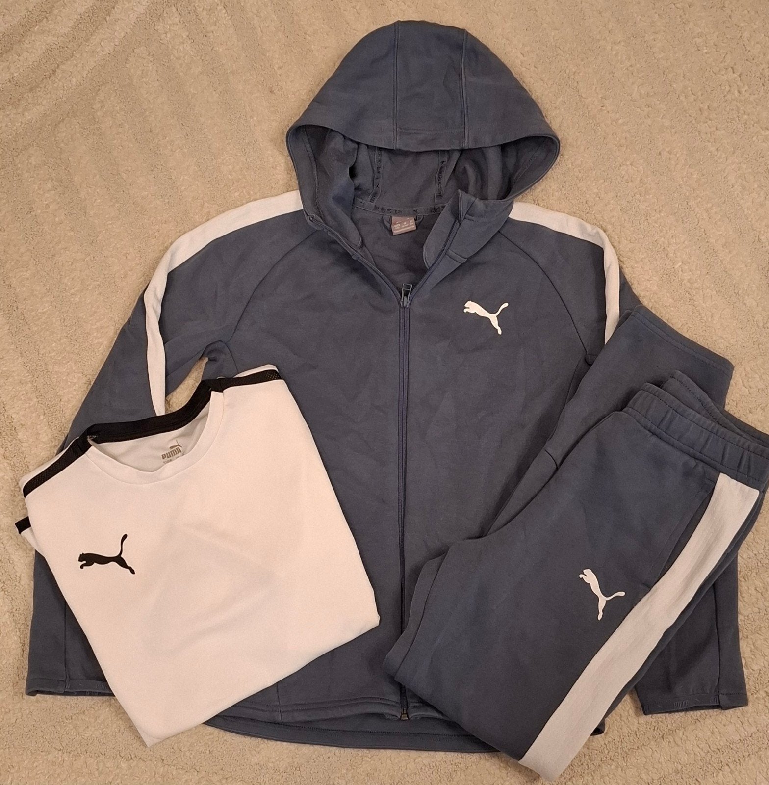 Puma sportset jongens – maat 164 – donkergrijs – vest, shirt, Kinderen en Baby's, PUMA, Ophalen of Verzenden, Zo goed als nieuw