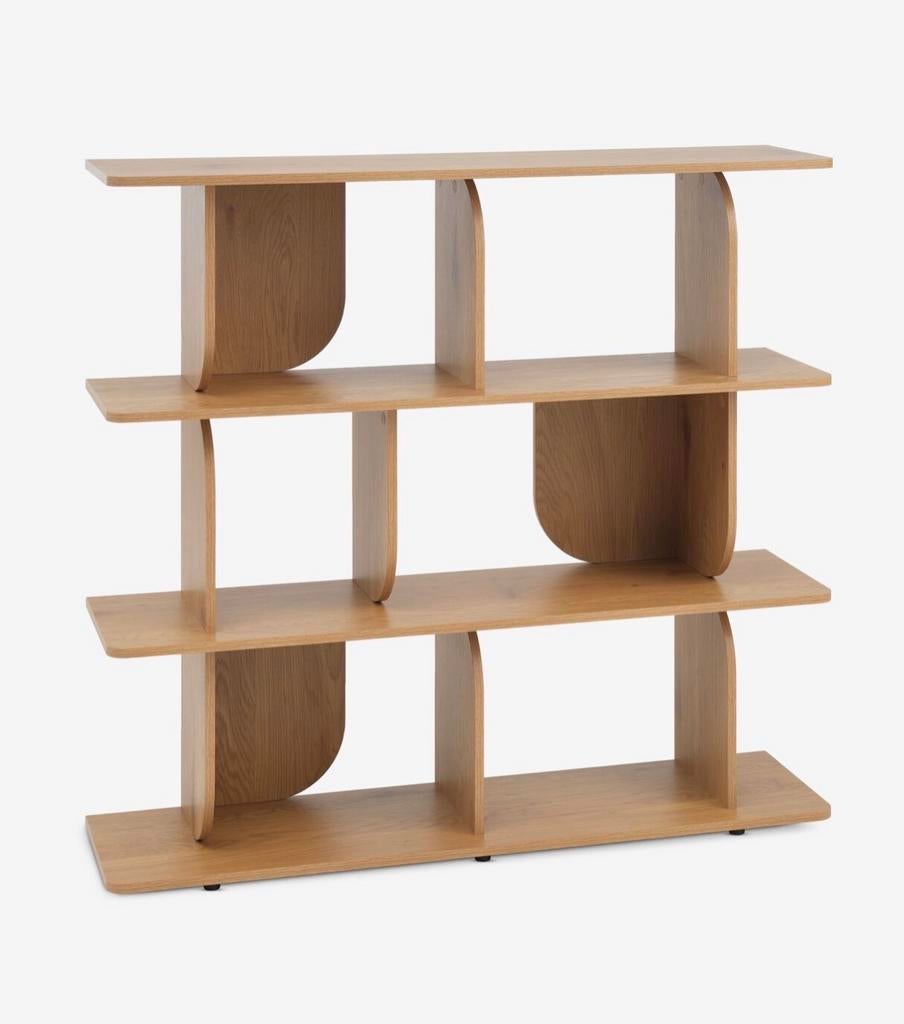 Jysc Wandrek LYNGERUP 4 schappen warm eiken kleur, Met plank(en), 100 tot 150 cm, 100 tot 150 cm, Eikenhout