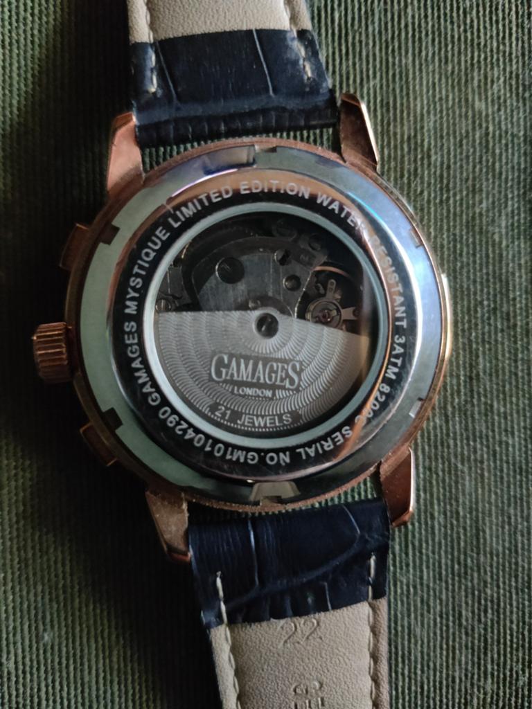 Gamages Londen horloge automatisch limited edition, Overige merken, Overige materialen, Leer, Polshorloge