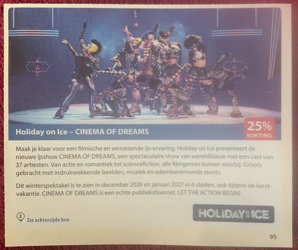 Holiday on Ice Voordeelbon, Tickets en Kaartjes, Drie personen of meer, Kortingsbon, Overige typen