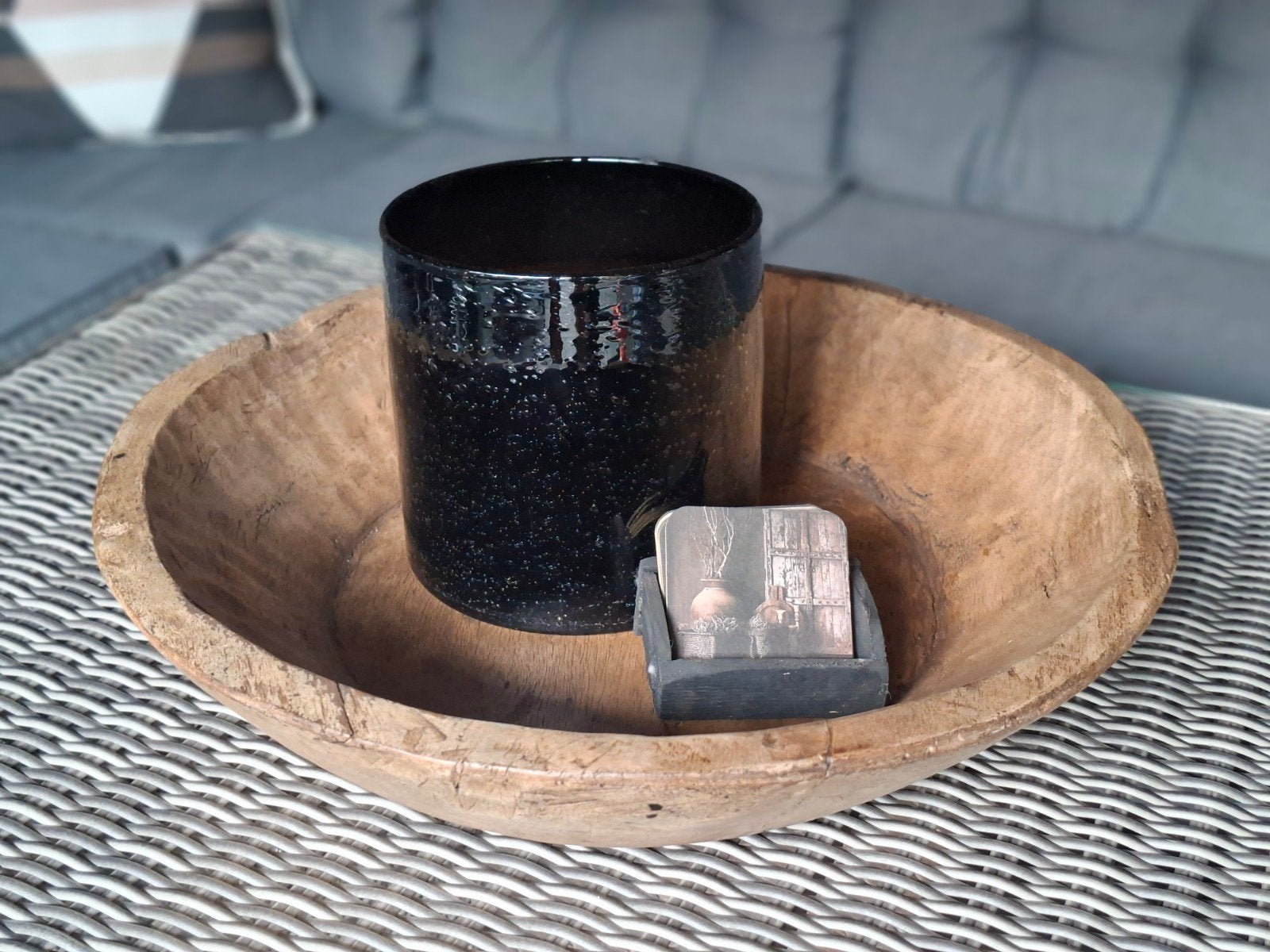 Grote landelijke schaal, Huis en Inrichting, Woonaccessoires | Schalen en Manden, Ophalen, Rond, Hout