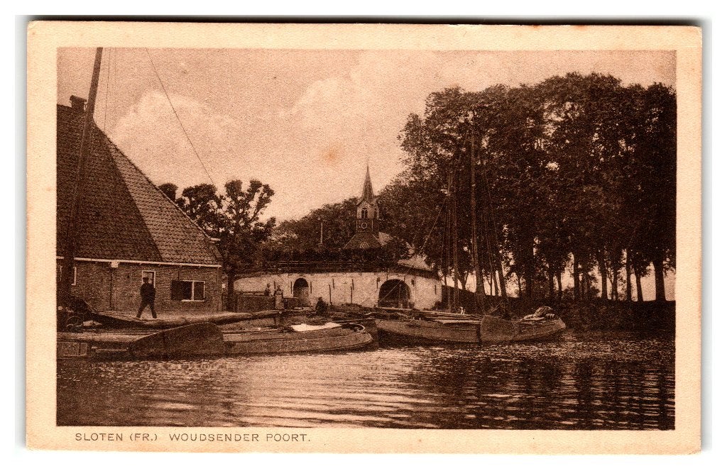 Sloten, Woudsender Poort, Verzenden, 1920 tot 1940, Ongelopen, Friesland