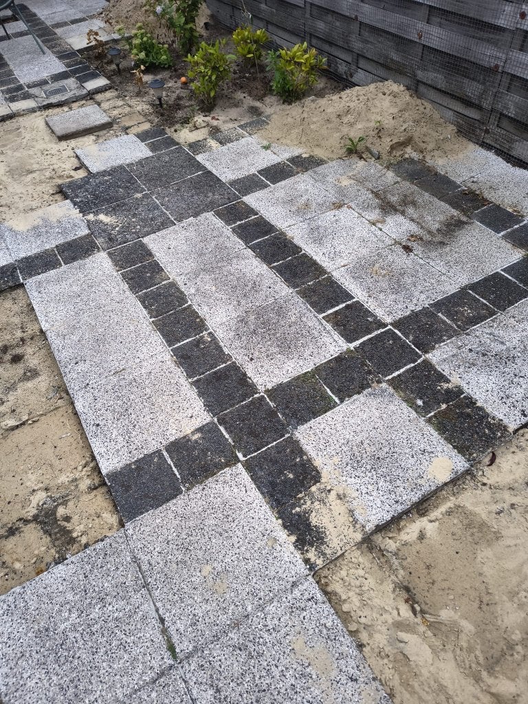 GRATIS ophalen, 15m2 terras grindtegels 40x40, Ophalen, Gebruikt, 10 m² of meer, Beton