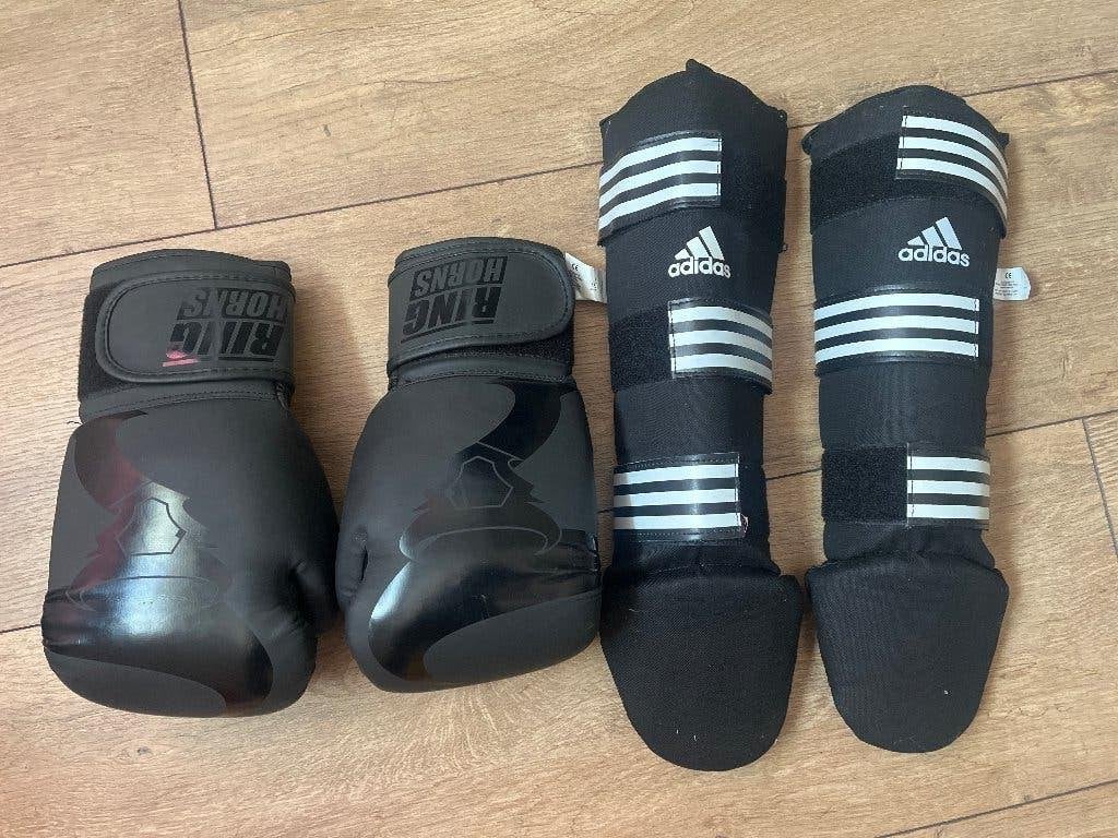 Kickboks handschoenen en scheenbeschermers, Maat S, Ophalen, Overige