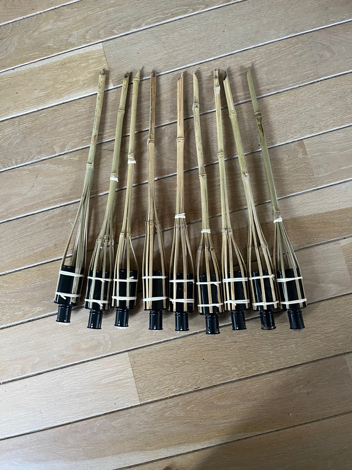 Fakkels bamboe met lont tuin terras vuur 9 stuks, Ophalen, Nieuw