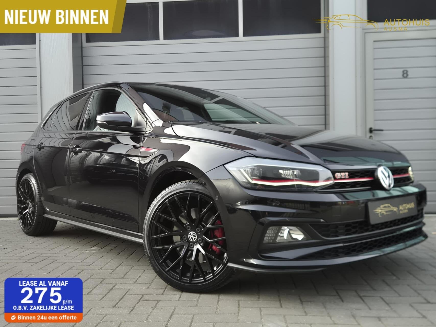 Volkswagen Polo 2.0 TSI GTI 200PK/ACC/Virtual/Led/Sport/Carp, Auto's, Gebruikt, 4 cilinders, Zwart, Leder