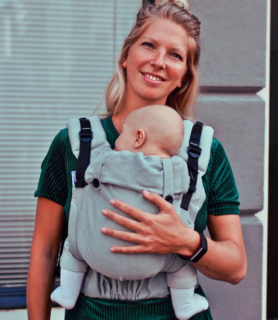 Pure Baby Love Draagzak Click & Go Baby Size Donkergrijs, Overige merken, Ophalen of Verzenden, Zo goed als nieuw, Buik