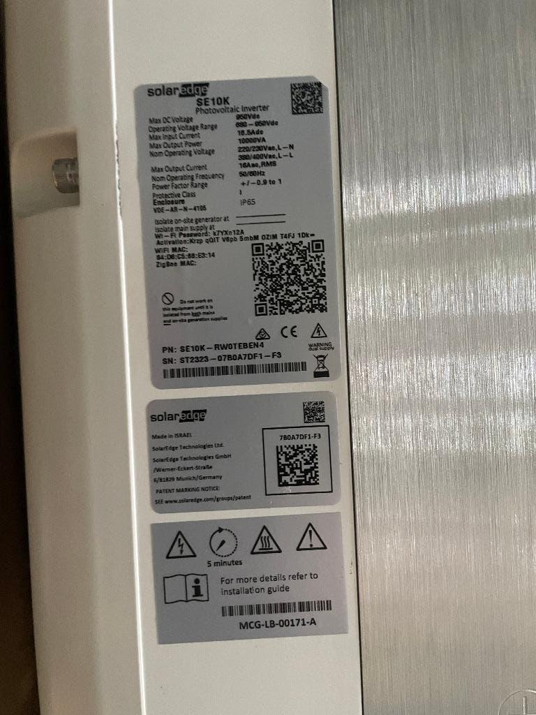 Solar Edge SE 10K omvormer, Ophalen, Zo goed als nieuw, Overige typen